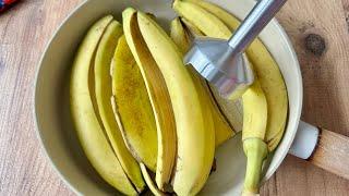  Never throw banana peels into the trash can. Blend in food processor.