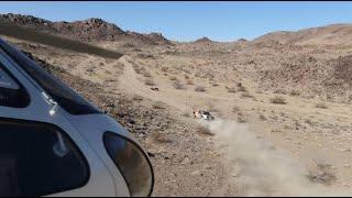 Mid-air Collision between helicopter and drone during a off-road truck race near Johnson Valley, CA