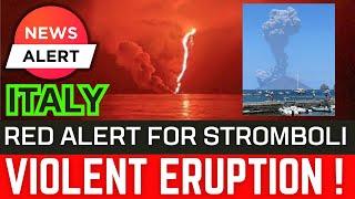 Intense Violent Explosive Eruption with Tsunami -  Way more powerful than usual activity #Italy