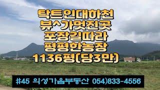 #45 의성가음부동산 5m도로접 하천옆 자두밭 창고포함 1136평 3400만 (당3만) 공용지하수사용 물시설완비 큰차진입 전기인입 하천땅 지상권매매 소액으로 큰농장을~ #의성자두밭