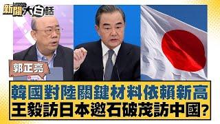 韓國對陸關鍵材料依賴新高 王毅訪日本邀石破茂訪中國？【新聞大白話】20250106-11｜郭正亮 謝寒冰 苑舉正