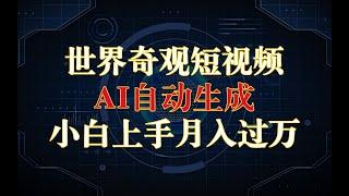 世界奇观短视频制作，AI加持，新手也能月入上万