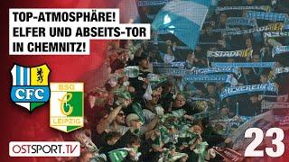 Top-Atmosphäre! Elfer und Abseits-Tor in Chemnitz: CFC - Chemie | Regionalliga Nordost