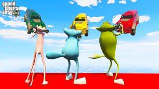 OGGY AND JACK PLAYING RPG VS JUMPING CAR CHALLENGE (GTA 5 Funny Moments)