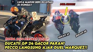 KEJUTAN BESARDUCATI GP 24 LEBIH NGERI, MARQUEZ GEBER DUCATI, MARINI LANGSUNG GACOR DI HONDA