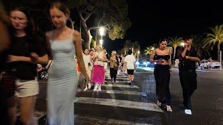 Nice, France  - Night Walk | Night Life | French Riviera