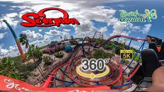 VR 360 5K Scorpion Roller Coaster Front and Back On Ride Ultra HD POV Busch Gardens Tampa 2020 10 29