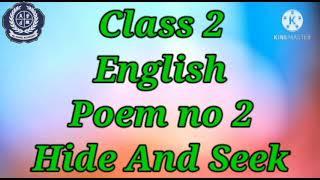 Notes of English class 2, Poem no 2, "Hide and Seek".