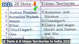 28 state name in 2023|| Unions territories of india 2023|| Raj Ki Class||#state#statename