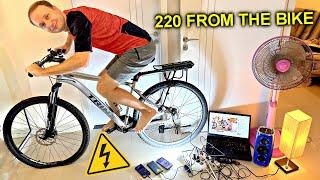 How to make a 220 volt BICYCLE GENERATOR ️‍️️ Feeds DOZENS of consumers like from an outlet