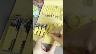 16 PCS Manicure Kit Yellow Set  - Essential Nail Tools All In One