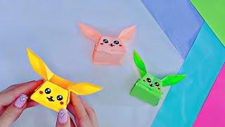 DIY|Origami pikachu paper box|Оригами пикачу коробочка из бумаги