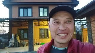 Облицовка дома под кирпич фасадными панелями IDEAL