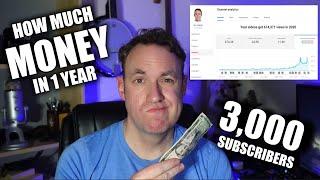 How much money does a Youtube channel with 3,000 subscribers make in one year?