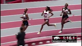 ARKANSAS QUALIFIER : WORLD 400H FINALIST BRITTON WILSON RUNS HER FIRST 800M INDOOR