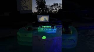 Dad makes the coolest floating movie night ever!!!!  #girldad #movienight #poolmovie