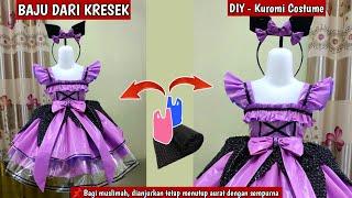 CARA MEMBUAT KOSTUM KARNAVAL KARAKTER KUROMI DARI KRESEK || KOSTUM KUROMI DARI PLASTIK KRESEK