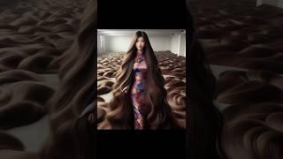 cute girl super long hair #trending #hairstyle