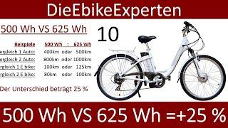 E bike Akku 500 Wh VS 625 Wh lohnt sich das? Reichweitenrechner