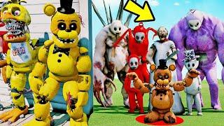 ANIMATRONICS vs FAMILIA SlendyTubbies ASSUSTADORA? | GTA V Five Nights at Freddy's