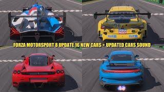 FORZA MOTORSPORT 8 UPDATE 16 BMW MONTH NEW CARS SOUND TOP SPEED TEST + UPDATED CARS SOUND