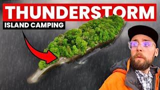 Camping on an ISLAND in a THUNDERSTORM ️
