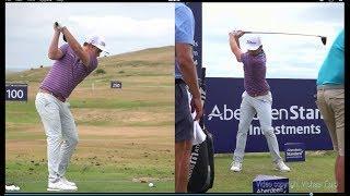 Cameron Smith golf swing - Driver & 3 wood (face-on & DTL), ASI Scottish Open, July 2018.