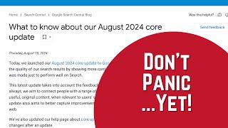 Google Began Rolling Out The New Core Update August 2024 - What We Know So Far