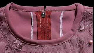 Cara menjahit bisban leher dengan kain serong untuk pemula