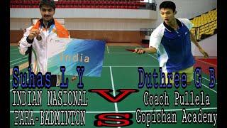 Suhas L Y (Indian Para Badminton) Vs Duthree G (Coach PGBA) / TuBad tutorial badminton