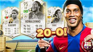 30 Million Coins SPENT On 20-0 FUT Champions Team  95 Ronaldinho,  94 Eusebio, 92 Vieira!! FIFA 22