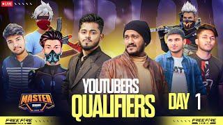 Master Showdown Youtubers Qualifier Group-A Day 1 | Free Fire Max Live gyangaming #nonstopgaming #ff