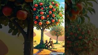 Monkey and his child grow lots of apple trees in the desert #ai #monkey #shorts