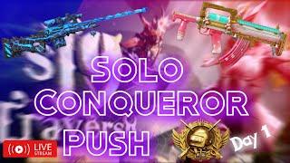 PUBG Mobile s19 EU Solo Conqueror Push - Day 1