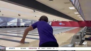 Olathe West bowler Mike Anderson doesn't stay in his lane