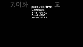 한국 대학 순위 TOP10