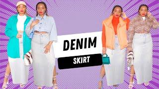 How To Style A Denim Skirt - Lookbook