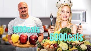 WORLDS STRONGEST MAN swaps DIETS with a 120lbs PAGEANT QUEEN