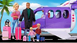 Familia Barbie & Ken Rutina de Viaje en Avion