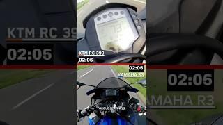Rc 390 vs Yamaha R3 (0-150) #ktm #dragrace #yamaha #r3 #rc390 #race #topspeed #racing #shorts