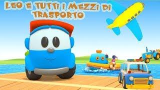 Leo il camioncino curioso e tutti i mezzi di terra, mare e cielo - Compilation per bambini