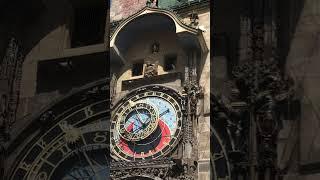 Prague astronomical clock. People gather and wait to see this..not much to see folks.. #prague