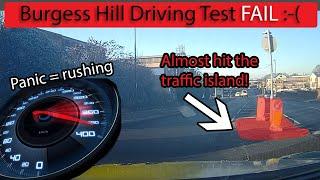 Burgess Hill Practical Driving Test FAIL - Getting nervous, driving too fast and rushing :-(