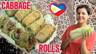 CABBAGE ROLLS in Filipino Style/Ground BEEF and PORK/According to the recipe of the Filipino chef