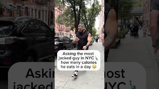 Asking the largest man in NYC how many calories he eats in a day. #bodybuilding #nyc #workout