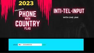 International Telephone Number With Country Flags validation in HTML | Telephone input with coding
