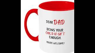 Dear DAD, funny mug design for fathers day is available at my online shop