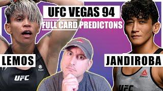 UFC Vegas 94: Lemos vs. Jandiroba FULL CARD Predictions and Bets