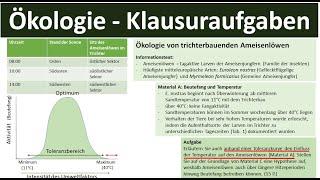 Ökologie - Klausuraufgaben [Teil 1] - [Biologie, Ökologie, Oberstufe]