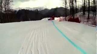 Stian Sivertzen Snowboardcross Training run at test Olympics in Sochi 2013